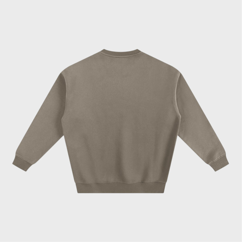 Best In Leisure Heritage Crewneck in gray coffee heavyweight fleece by Companion Club
