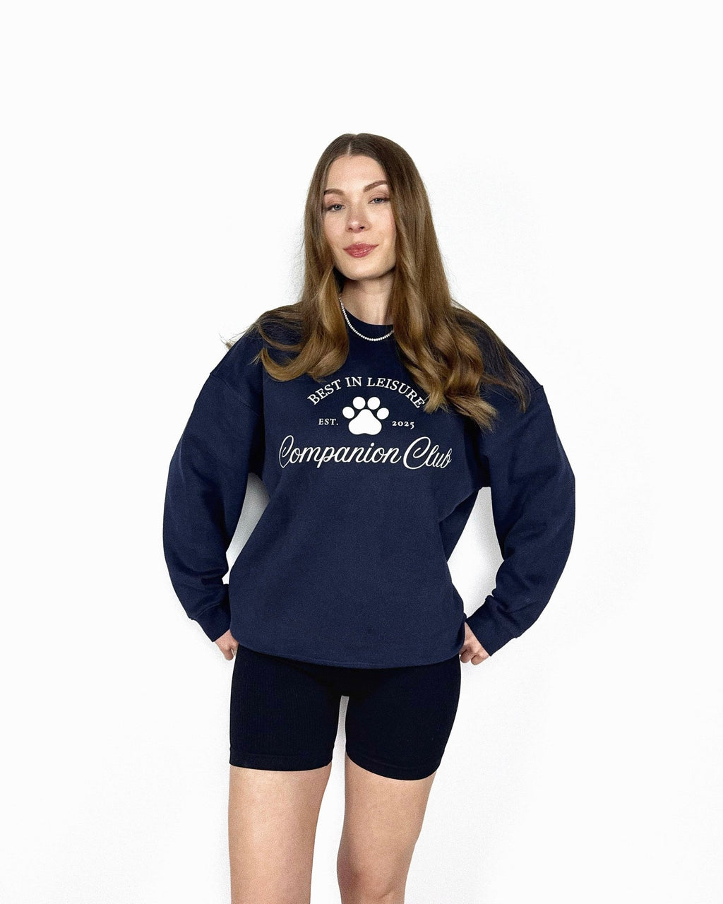 Best In Leisure Heritage Crewneck in navy blue heavyweight fleece by Companion Club