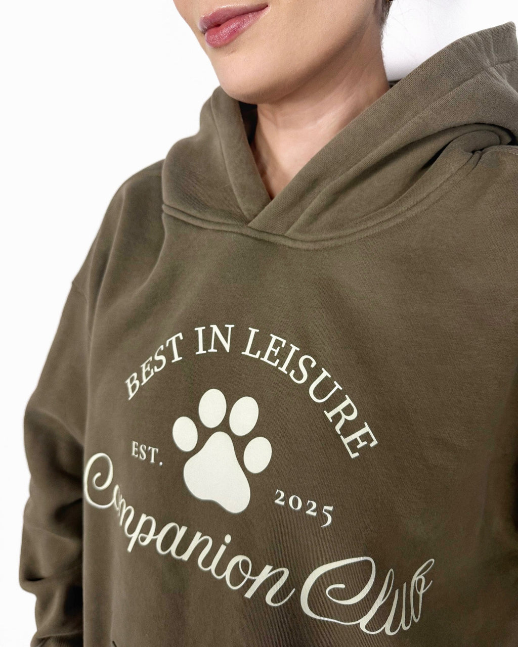 Best In Leisure Heritage Hoodie in gray coffee heavyweight fleece by Companion Club