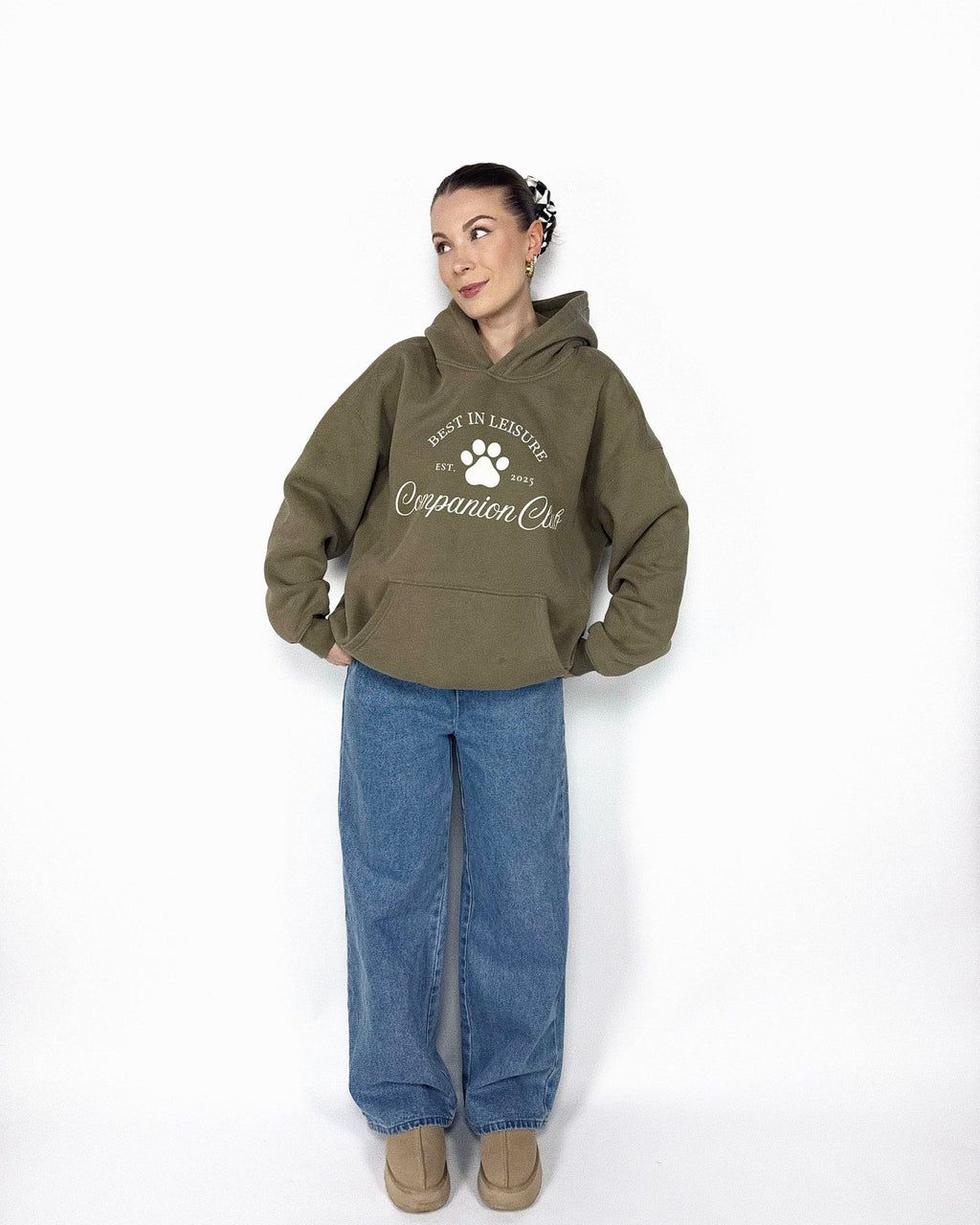 Best In Leisure Heritage Hoodie in gray coffee heavyweight fleece by Companion Club