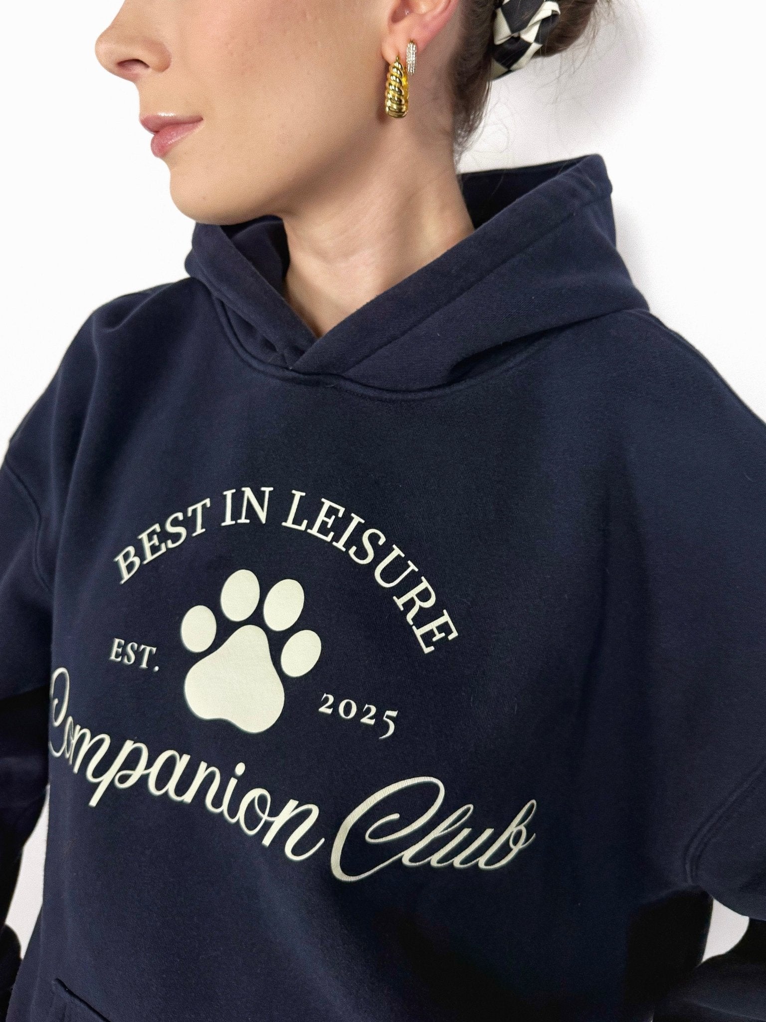 Best In Leisure Heritage Hoodie in navy blue heavyweight fleece by Companion Club