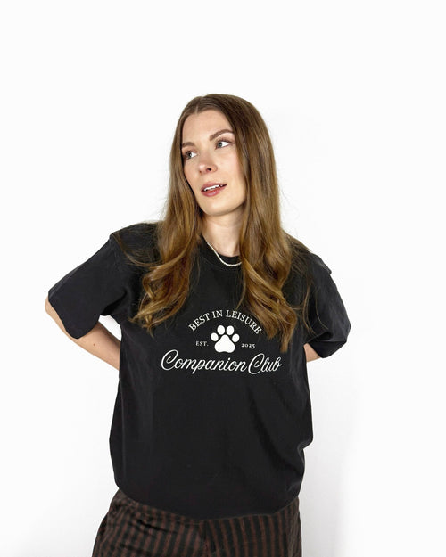 Best In Leisure Heritage vintage washed cotton t-shirt in black by Companion Club