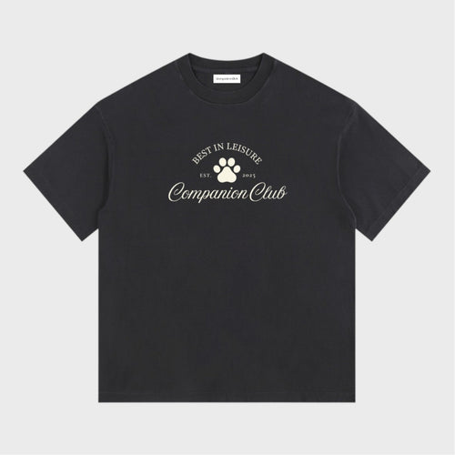 Best In Leisure Heritage vintage washed cotton t-shirt in black by Companion Club