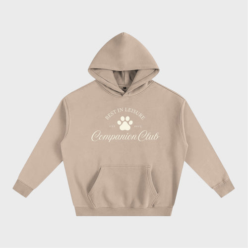 Best In Leisure Heritage Hoodie in gray apricot heavyweight fleece by Companion Club