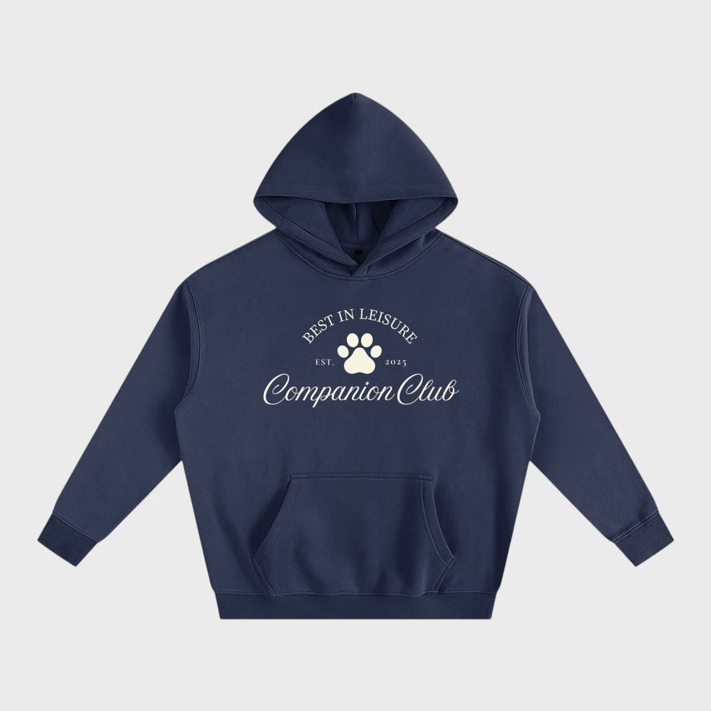 Best In Leisure Heritage Hoodie in navy blue heavyweight fleece by Companion Club