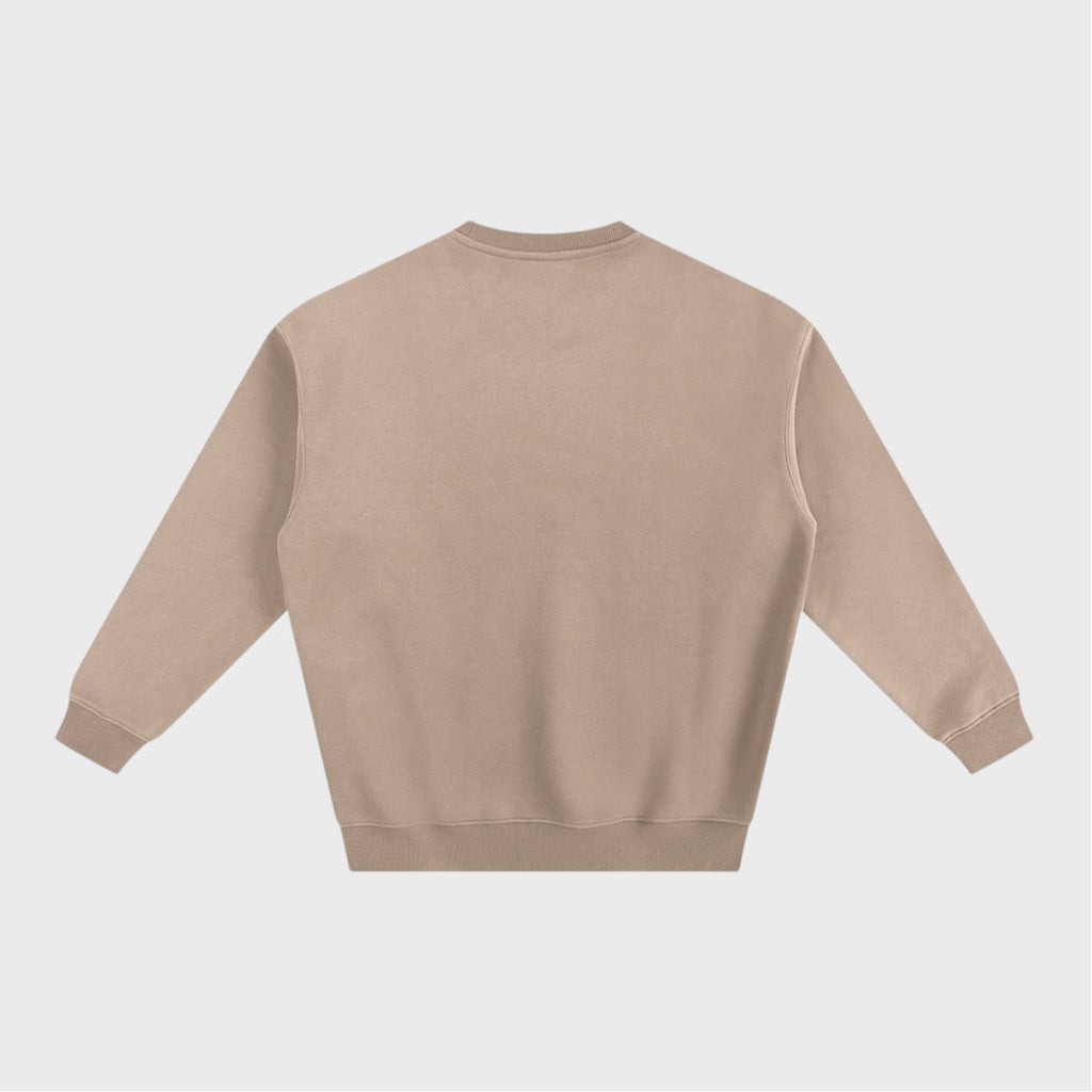 Dog Pillow Crewneck in gray apricot heavyweight fleece by Companion Club