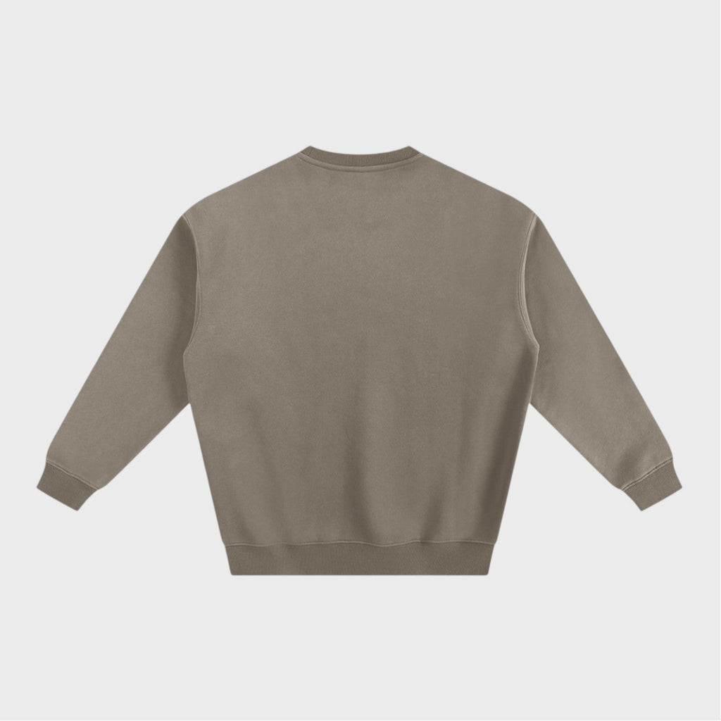 Dog Pillow Crewneck in gray coffee heavyweight fleece by Companion Club
