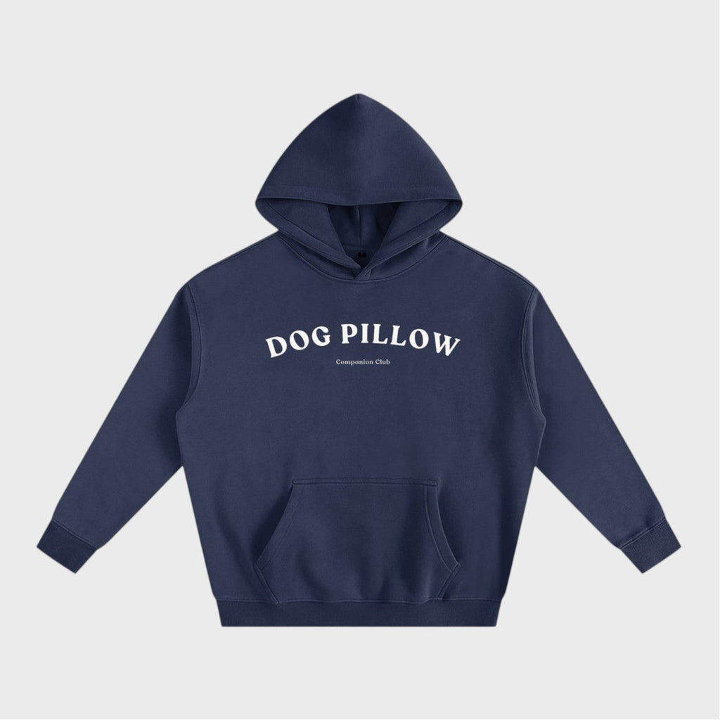 Dog Pillow Hoodie in navy blue heavyweight fleece by Companion Club
