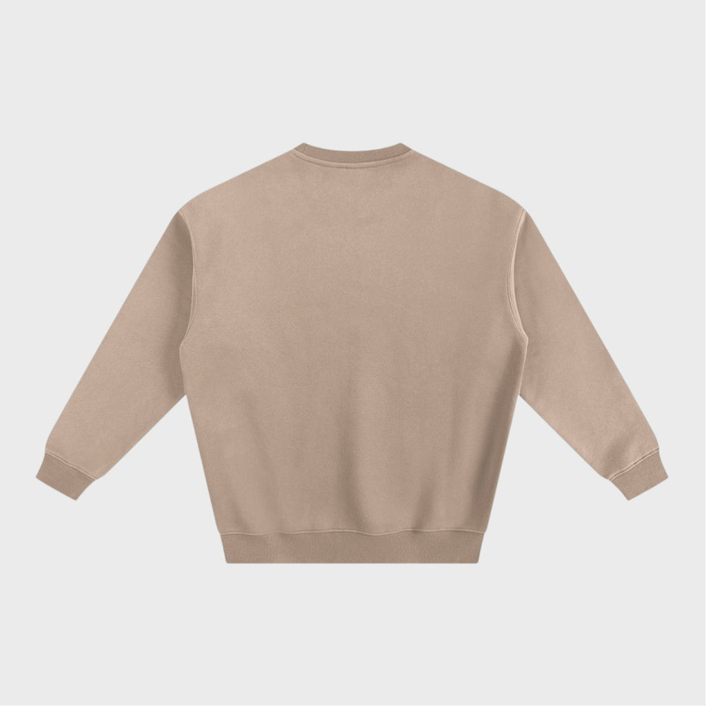 Loyalty Crewneck in gray apricot heavyweight fleece by Companion Club