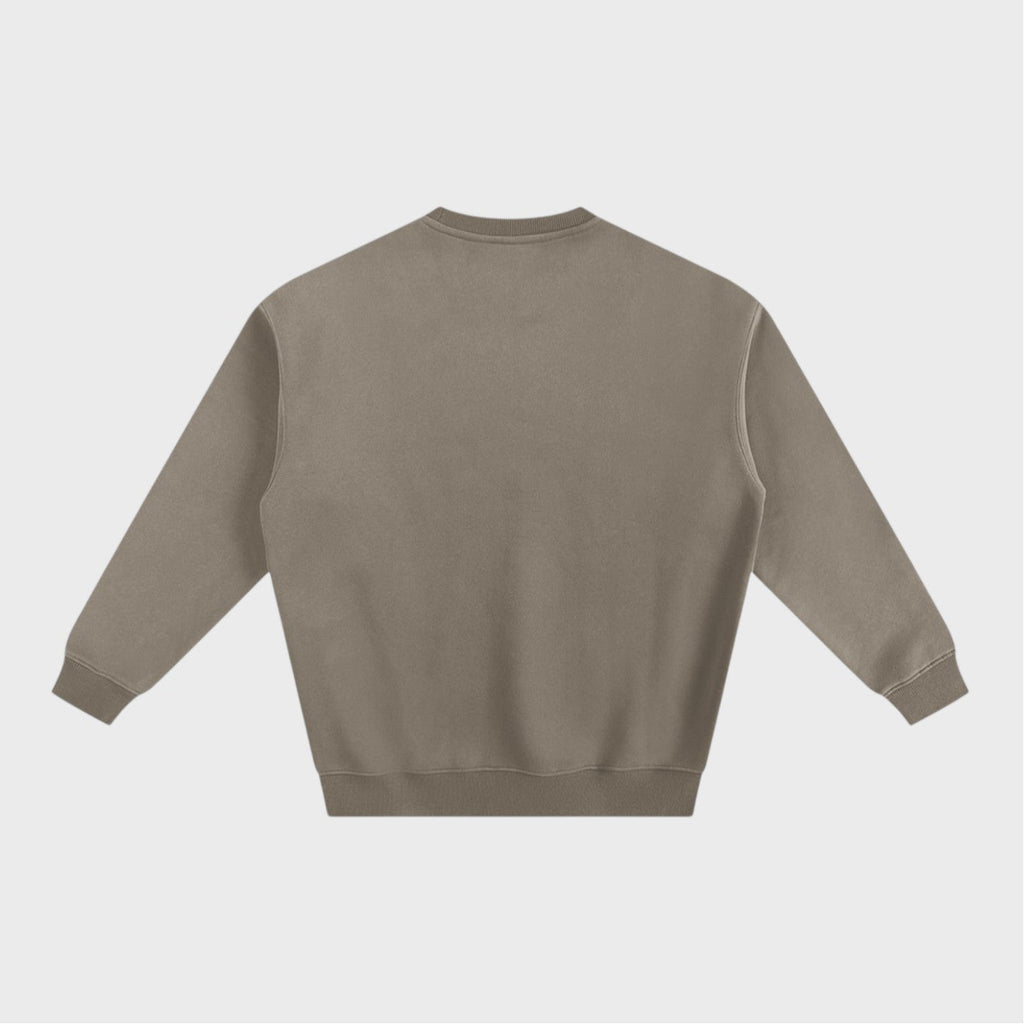 Party Animal Crewneck in gray coffee heavyweight fleece by Companion Club